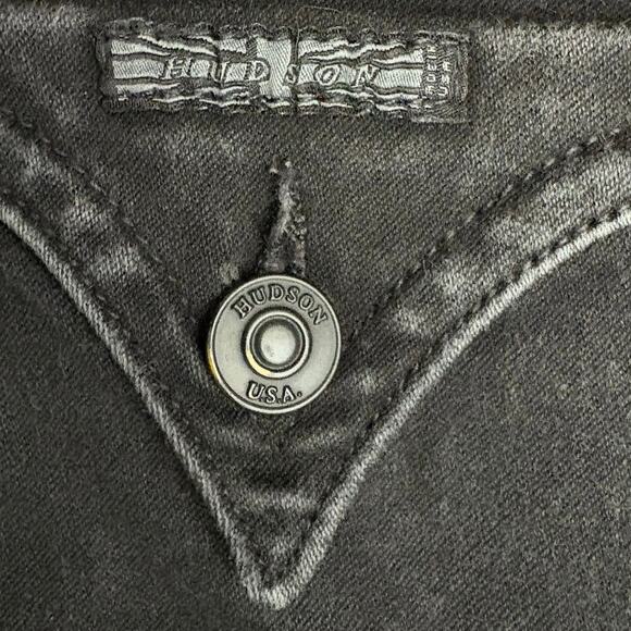 Hudson Signature Bootcut Jeans Women’s Size 30 x34 Flap Pockets Black Wash - Picture 8 of 8
